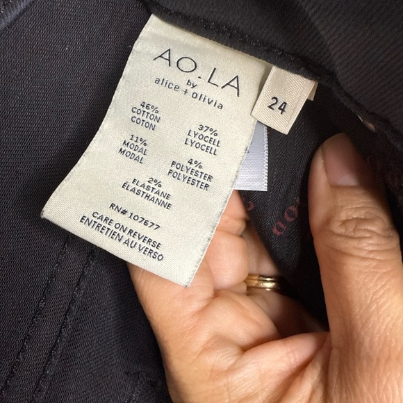 Alice + Olivia Black Cosmic Jeans AO.LA Sz 24 Used - Picture 5 of 12